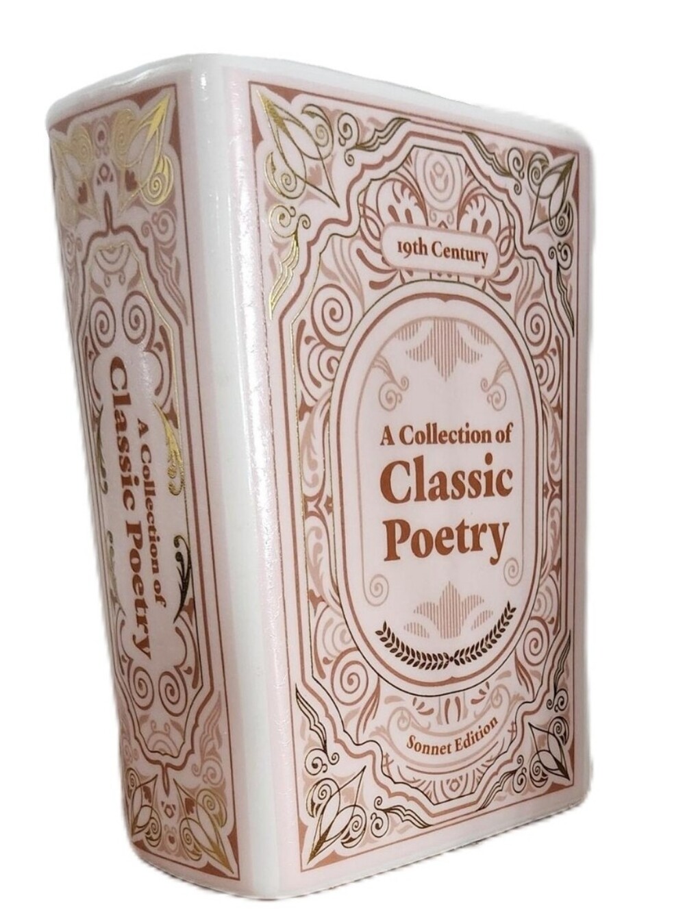 Novelty Candle Classic Poetry Decorative Book Shaped – Pink & Gold Floral Scent